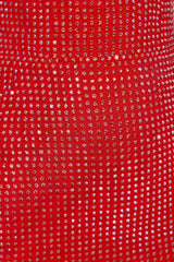 Embellished Corset Mini Dress in Fire Red